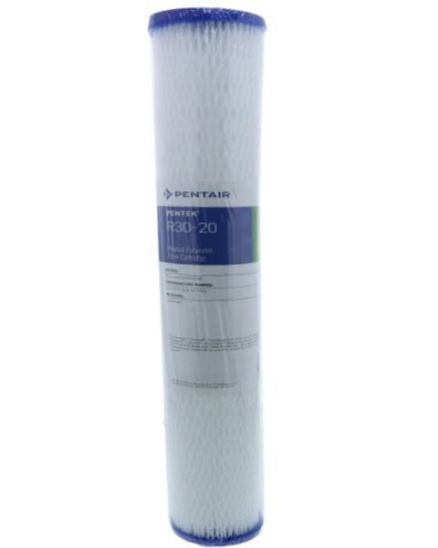 Pentek - R30-20 Filtre plissé en polyester réutilisable de 20" X 2,5" de 30 microns