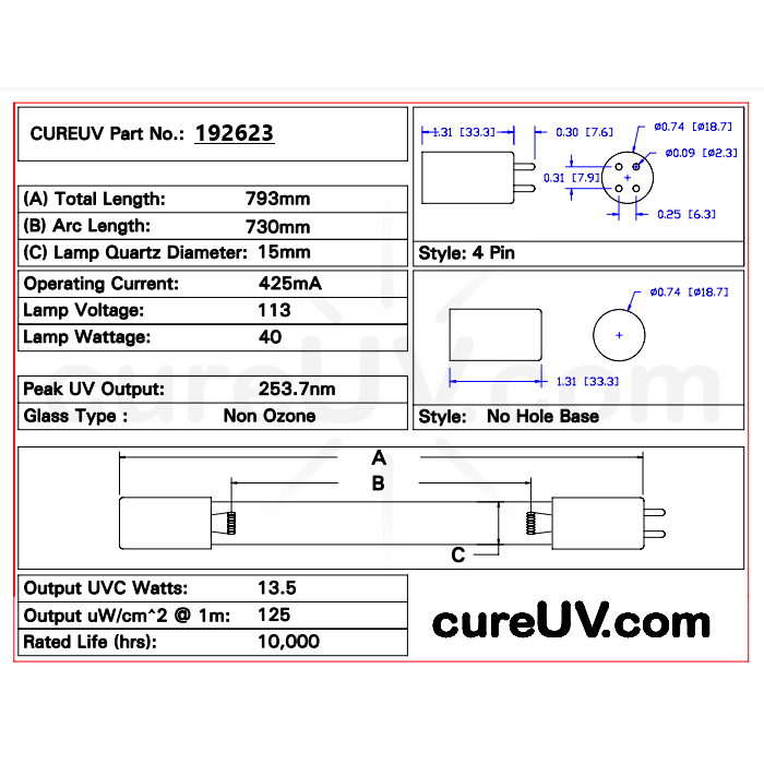 Ideal Horizons - 41035 UV Light Bulb for Germicidal Water Treatment