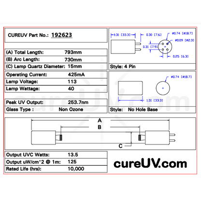 Ideal Horizons - 41035 UV Light Bulb for Germicidal Water Treatment