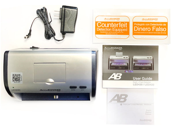 Accubanker LED430 Compact Counterfeit Money Detector with UV/WM