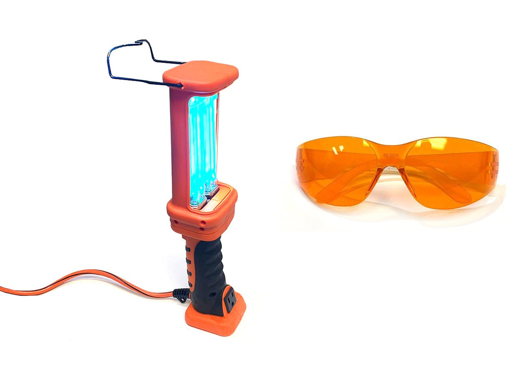 GermAwayUV 18 Watt Handheld UVC Surface Sanitizer w/ Orange UV Glasses