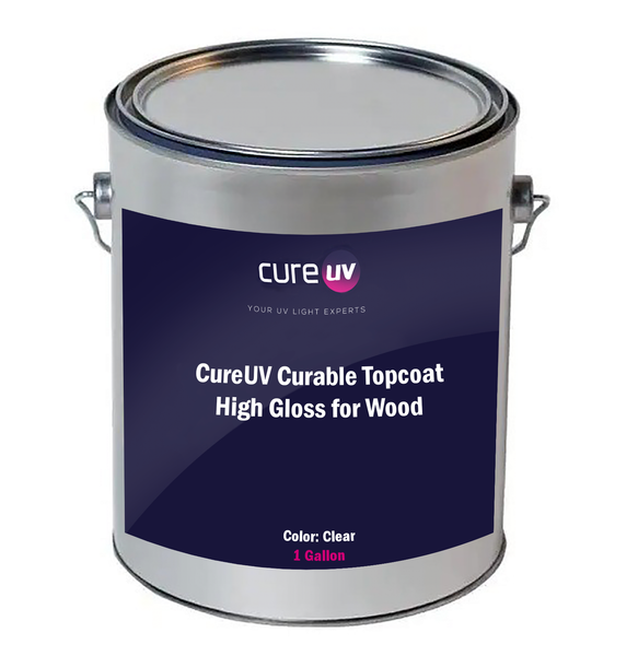 CureUV Couche de finition durcissable haute brillance/glissement UV pour bois – 1 gallon