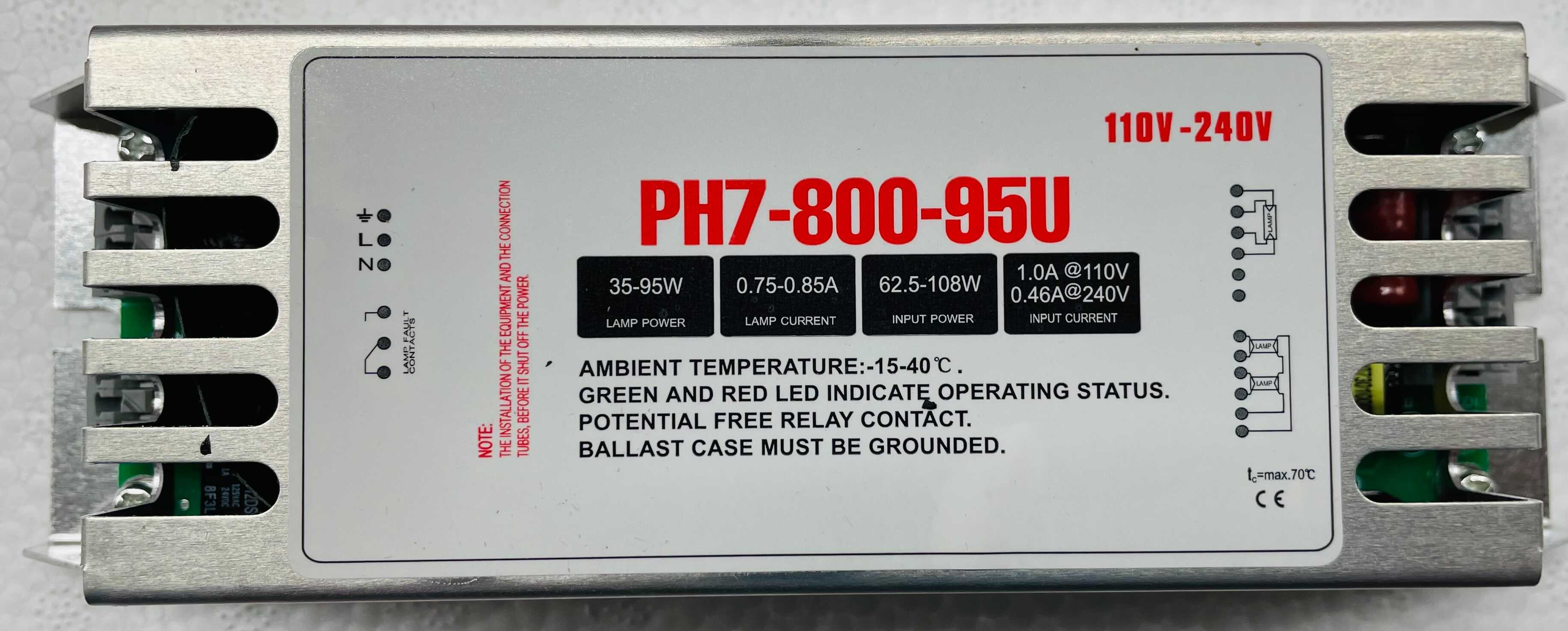 CureUV Universal Electronic Ballast for 2G11 PL-L 35–95 W (110–240 V)