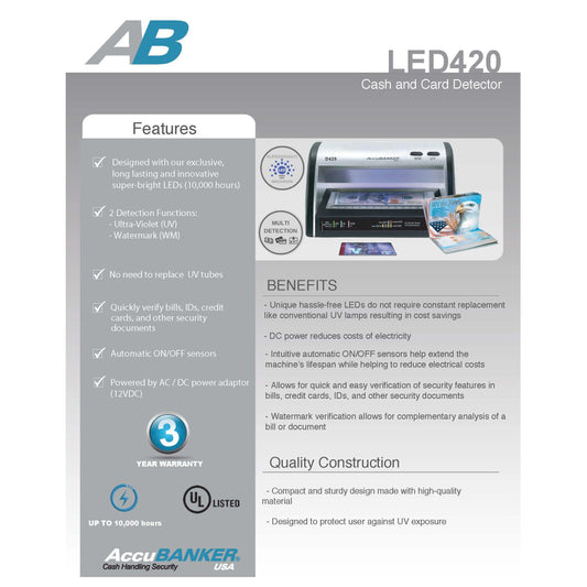 UV Counterfeit Money Detector LED420