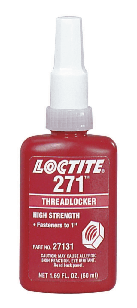 Loctite 271 Series High-Strength Threadlocker, Red Liquid, 50mL Bottle