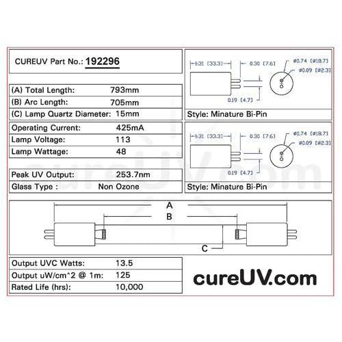 Germicidal UV Bulbs - Master Water Conditioning HI-MSP-9360 Replacement UVC Light Bulb