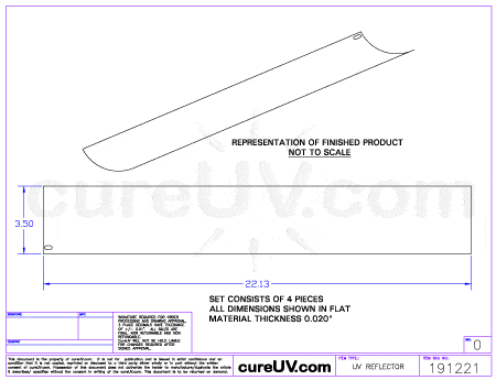 UV Curing - Aetek Part # 0700968 UV Curing Reflector Liner