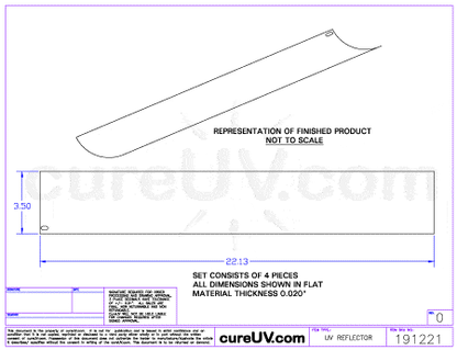 UV Curing - Aetek Part # 0700968 UV Curing Reflector Liner