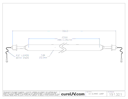 UV Curing Lamp - American Ultraviolet Part # A94251MCB Compatible Generic UV Curing Lamp Bulb