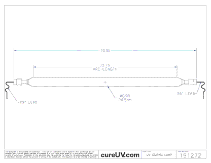 UV Curing Lamp - Generic Equivalent To The IST Part # M-400-K2L UV Curing Lamp Bulb - Lead Doped