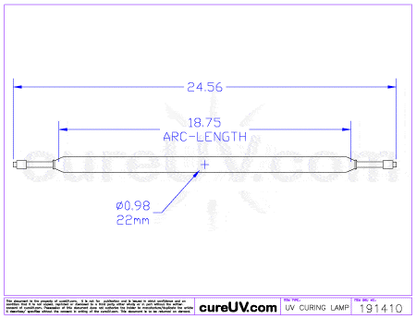 UV Curing Lamp - Hanovia Part # 6818A431 UV Curing Lamp Bulb
