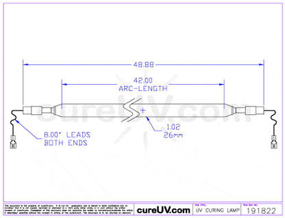 UV Curing Lamp - KBA II Turbo Part # H42B1-4-F1 UV Curing Lamp Bulb