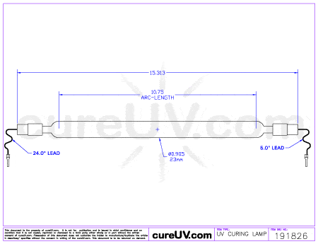 UV Curing Lamp - Liberty Voltarc Part # 11J02701 UV Curing Lamp Bulb