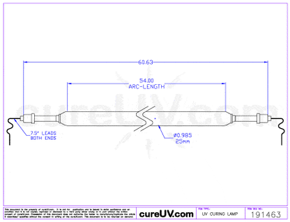 UV Curing Lamp - M&R Part # 1036002A UV Curing Lamp Bulb