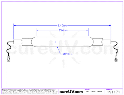 UV Curing Lamp - Ushio MHL-5027 Metal Halide UV Lamp