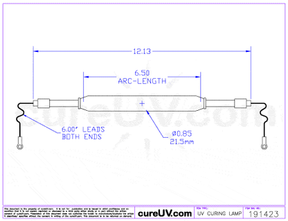 UV Curing Lamp - UVEXS Part # UVL2006A UV Curing Lamp Bulb