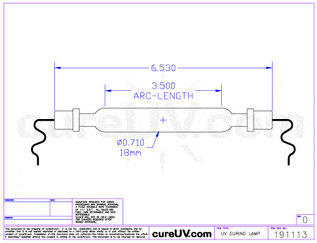 UV Curing Lamp - Zund UVjet 215 VZero 085D UV Curing Lamp Bulb