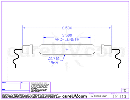 UV Curing Lamp - Zund UVjet 215 VZero 085D UV Curing Lamp Bulb